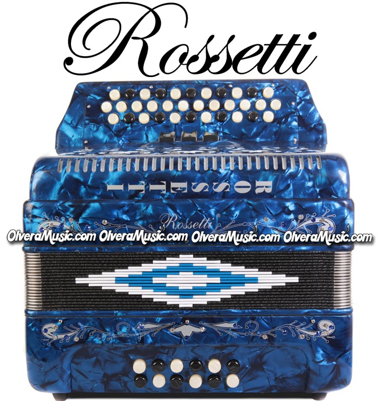 ROSSETTI Diatonic Button Accordion - Pearl Blue